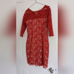 Red lace dress